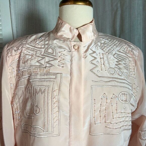 Carry Back | Women’s | Blouses | Size 10 | Vintage Abstract Stylish Long Sleeve - Picture 2 of 5